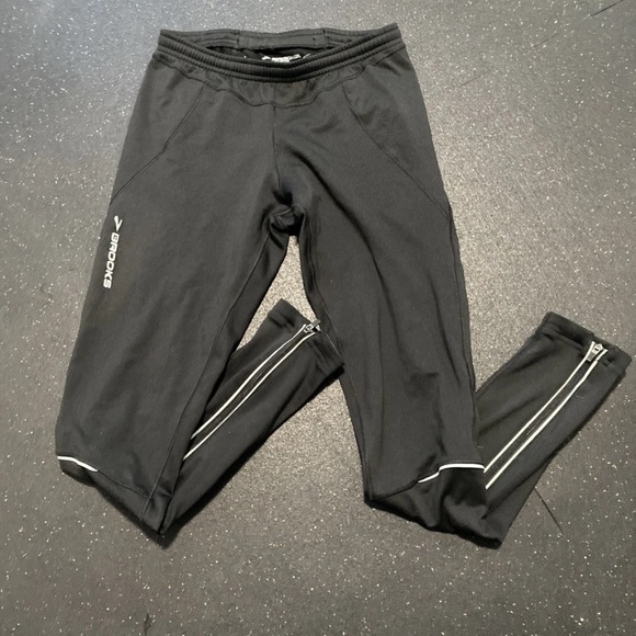 Brooks Running Equilibrium Black Athetic Performance Pants - Women's Sz Small - Picture 1 of 11